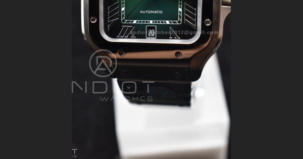 Santos de Cartier 40mm BVF 1:1 Best Edition Green Dial on SS SmartLinks Bracelet MIYOTA 9015 - Image 7