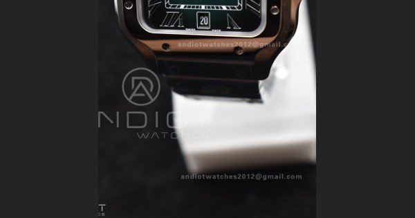 Santos de Cartier 40mm BVF 1:1 Best Edition Green Dial on SS SmartLinks Bracelet MIYOTA 9015 - Image 8