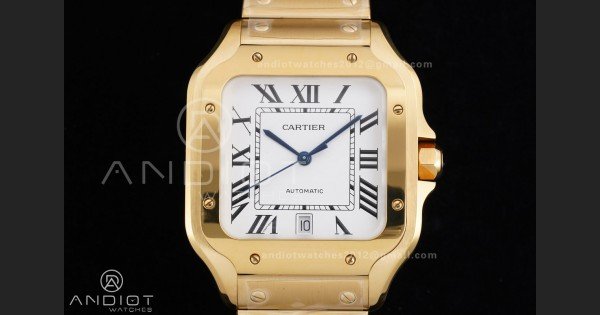 Santos de Cartier 40mm BVF 1:1 Best Edition YG White Dial on YG Smart-Links Bracelet MIYOTA 9019 - Image 3