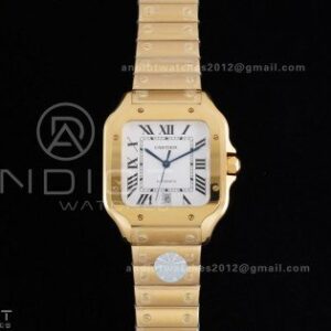 Santos de Cartier 40mm BVF 1:1 Best Edition YG White Dial on YG Smart-Links Bracelet MIYOTA 9019