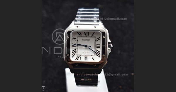 Santos de Cartier 40mm SS 2018 BVF 1:1 Best Edition White Dial on SS SmartLinks Bracelet MIYOTA 9015 V2 - Image 2