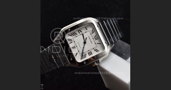 Santos de Cartier 40mm SS 2018 BVF 1:1 Best Edition White Dial on SS SmartLinks Bracelet MIYOTA 9015 V2 - Image 3