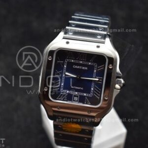 Santos de Cartier 40mm SS AF 1:1 Best Edition Blue Dial on SS Smart Links Bracelet MIYOTA 9015