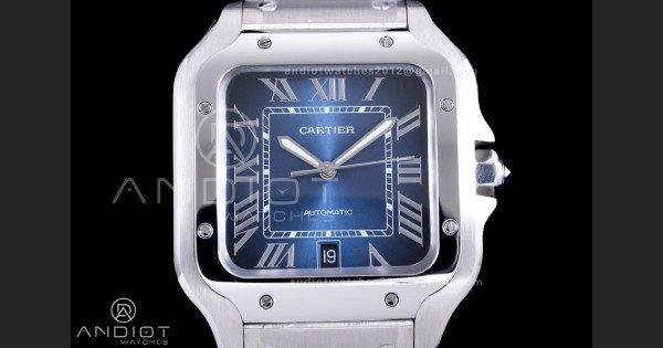 Santos de Cartier 40mm SS AF 1:1 Best Edition Blue Dial on SS SmartLinks Bracelet MIYOTA 9015 - Image 3