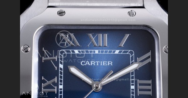 Santos de Cartier 40mm SS AF 1:1 Best Edition Blue Dial on SS SmartLinks Bracelet MIYOTA 9015 - Image 4
