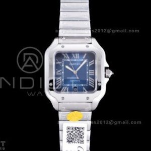Santos de Cartier 40mm SS AF 1:1 Best Edition Blue Dial on SS SmartLinks Bracelet MIYOTA 9015