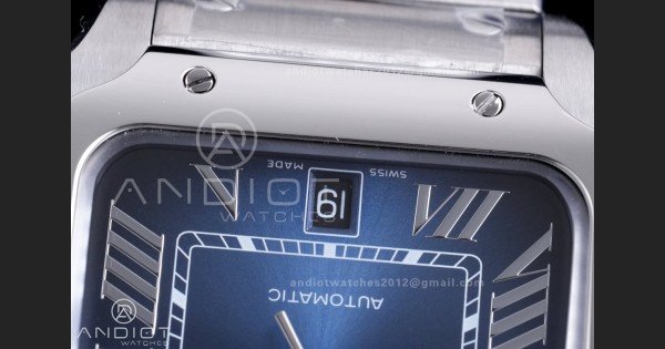 Santos de Cartier 40mm SS AF 1:1 Best Edition Blue Dial on SS SmartLinks Bracelet MIYOTA 9015 - Image 6