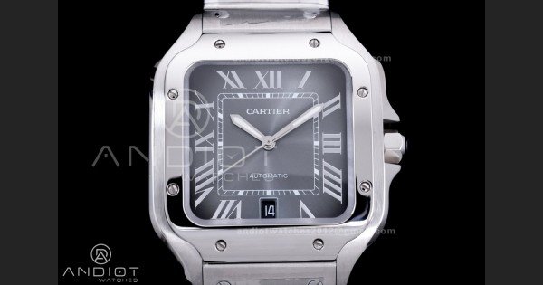 Santos de Cartier 40mm SS AF 1:1 Best Edition Grey Dial on SS SmartLinks Bracelet MIYOTA 9015 - Image 3