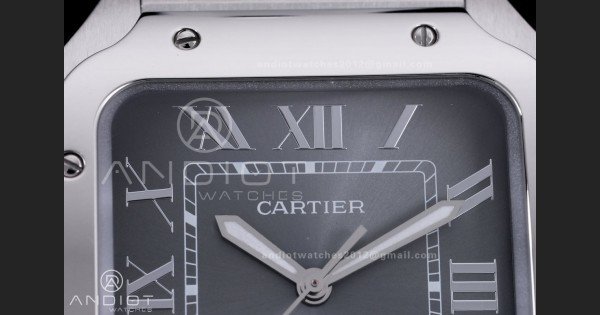 Santos de Cartier 40mm SS AF 1:1 Best Edition Grey Dial on SS SmartLinks Bracelet MIYOTA 9015 - Image 4