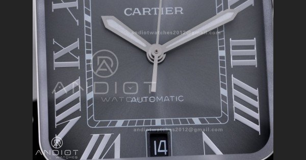 Santos de Cartier 40mm SS AF 1:1 Best Edition Grey Dial on SS SmartLinks Bracelet MIYOTA 9015 - Image 5