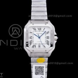 Santos de Cartier 40mm SS AF 1:1 Best Edition White Dial on SS SmartLinks Bracelet MIYOTA 9015