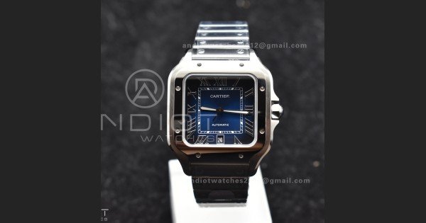 Santos de Cartier 40mm SS BVF 1:1 Best Edition Blue Dial on SS SmartLinks Bracelet MIYOTA 9015 V2 - Image 2
