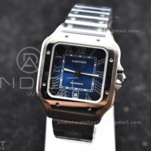 Santos de Cartier 40mm SS BVF 1:1 Best Edition Blue Dial on SS SmartLinks Bracelet MIYOTA 9015 V2