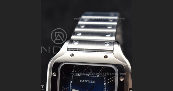 Santos de Cartier 40mm SS BVF 1:1 Best Edition Blue Dial on SS SmartLinks Bracelet MIYOTA 9015 V2 - Image 6