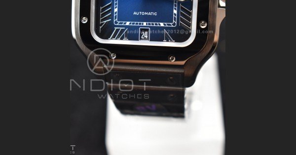 Santos de Cartier 40mm SS BVF 1:1 Best Edition Blue Dial on SS SmartLinks Bracelet MIYOTA 9015 V2 - Image 7