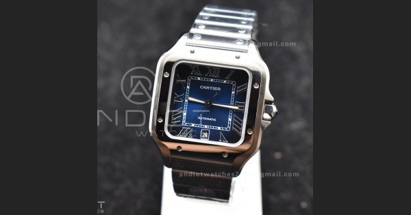 Santos de Cartier 40mm SS BVF 1:1 Best Edition Blue Dial on SS SmartLinks Bracelet MIYOTA 9015 V2