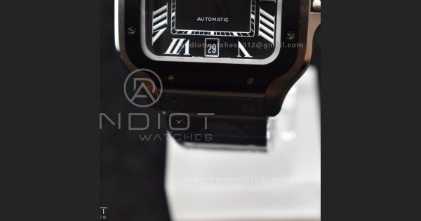 Santos de Cartier 40mm SS BVF 1:1 Best Edition Gray Dial Black Bezel on SS Bracelet MIYOTA 9015 - Image 7