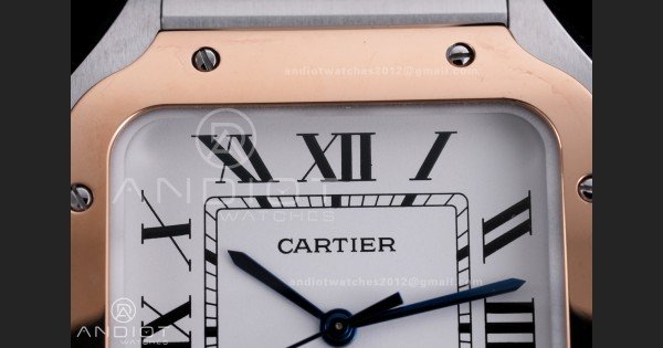 Santos de Cartier 40mm SS/RG AF 1:1 Best Edition White Dial on SS SmartLinks Bracelet MIYOTA 9015 - Image 4