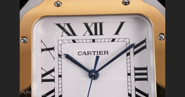 Santos de Cartier 40mm SS/YG 2018 BVF 1:1 Best Edition White Dial on SS/YG SmartLinks Bracelet MIYOTA 9015 - Image 4