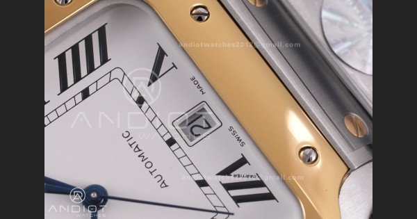 Santos de Cartier 40mm SS/YG 2018 BVF 1:1 Best Edition White Dial on SS/YG SmartLinks Bracelet MIYOTA 9015 - Image 6