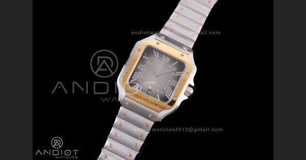 Santos de Cartier 40mm SS/YG BVF 1:1 Best Edition Gray Dial on SS/YG SmartLinks Bracelet MIYOTA 9015 - Image 2