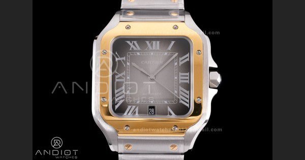 Santos de Cartier 40mm SS/YG BVF 1:1 Best Edition Gray Dial on SS/YG SmartLinks Bracelet MIYOTA 9015 - Image 3