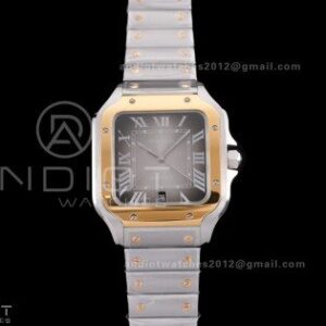 Santos de Cartier 40mm SS/YG BVF 1:1 Best Edition Gray Dial on SS/YG SmartLinks Bracelet MIYOTA 9015