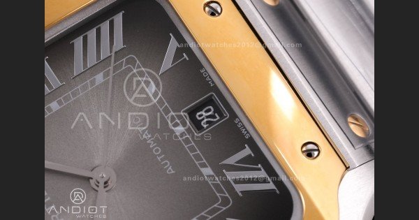 Santos de Cartier 40mm SS/YG BVF 1:1 Best Edition Gray Dial on SS/YG SmartLinks Bracelet MIYOTA 9015 - Image 6