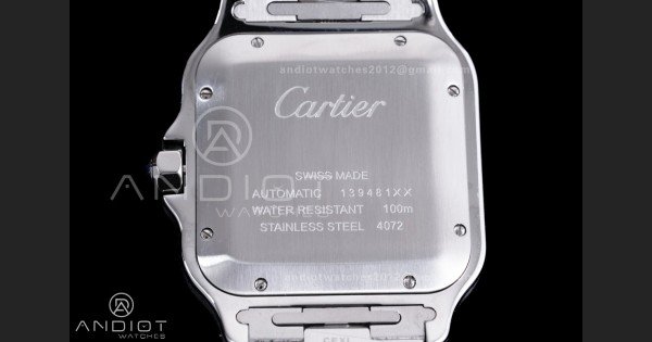 Santos de Cartier XL 40mm SS AF White Dial Blue Bezel SS Bracelet MIYOTA 9015 - Image 8