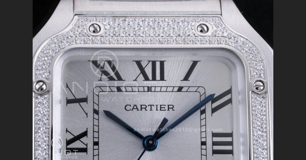 Santos de Cartier XL 40mm SS AF White Dial Diamond Bezel SS Bracelet MIYOTA 9015 - Image 4