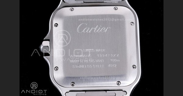 Santos de Cartier XL 40mm SS AF White Dial Diamond Bezel SS Bracelet MIYOTA 9015 - Image 9