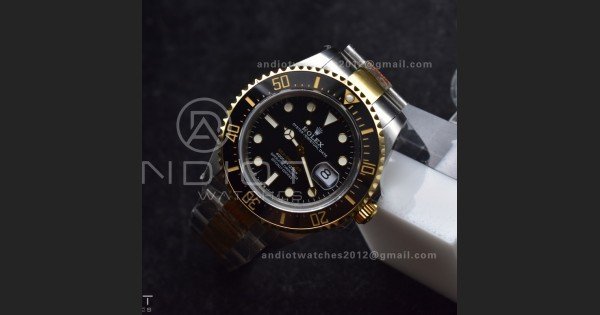 Sea-Dweller Two Tone SS/YG 126603 GMF Best Edition Black Dial on SS/YG Bracelet A2824 V3 - Image 3