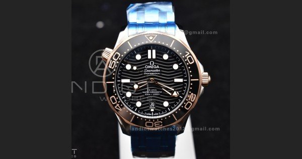 Seamaster Diver 300M SS/RG VSF 1:1 Best Edition Black Ceramic Black Dial on SS Bracelet A8800 - Image 4
