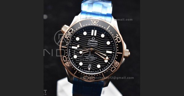 Seamaster Diver 300M SS/RG VSF 1:1 Best Edition Black Ceramic Black Dial on SS Bracelet A8800 - Image 5