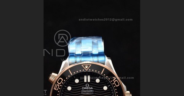 Seamaster Diver 300M SS/RG VSF 1:1 Best Edition Black Ceramic Black Dial on SS Bracelet A8800 - Image 6