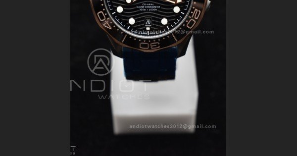 Seamaster Diver 300M SS/RG VSF 1:1 Best Edition Black Ceramic Black Dial on SS Bracelet A8800 - Image 7
