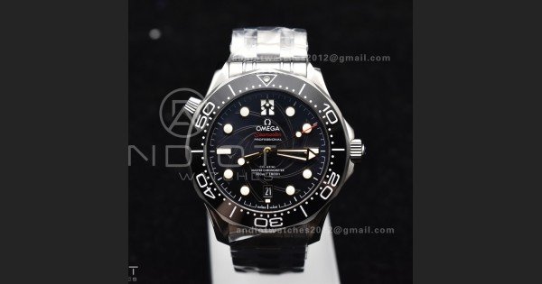 Seamaster Diver 300M VSF 1:1 Best Edition James Bond 007 Black Ceramic Black Dial On SS Bracelet A8800 - Image 2