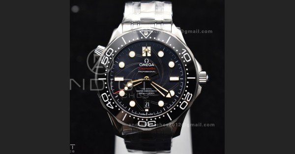 Seamaster Diver 300M VSF 1:1 Best Edition James Bond 007 Black Ceramic Black Dial On SS Bracelet A8800 - Image 4