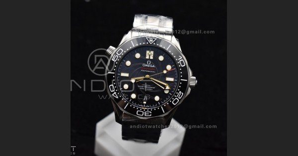 Seamaster Diver 300M VSF 1:1 Best Edition James Bond 007 Black Ceramic Black Dial On SS Bracelet A8800