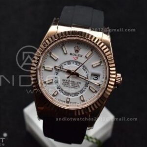 Sky-Dweller 336235 RG ZF 1:1 Best Edition White Dial on Oyster-flex Strap A23J (Gain Weight)
