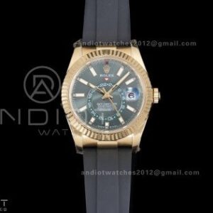 Sky-Dweller 336238 YG ZF 1:1 Best Edition Green Dial on Oysterflex Strap A23J (Gain Weight)