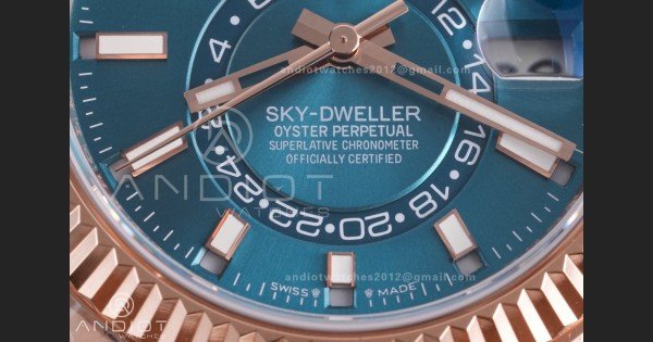 Skydweller 336935 RG Noob 1:1 Best Edition Blue Dial on RG Oyster Bracelet A9002 V2 - Image 5