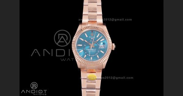 Skydweller 336935 RG Noob 1:1 Best Edition Blue Dial on RG Oyster Bracelet A9002 V2