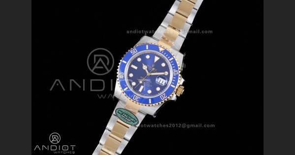 Submariner 116613LB Blue Ceramic 904L Steel/YG RCF 1:1 Best Edition Blue Dial DD3135 184g (Gain Weight) - Image 2