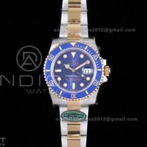Submariner 116613LB Blue Ceramic 904L Steel/YG RCF 1:1 Best Edition Blue Dial DD3135 184g (Gain Weight)