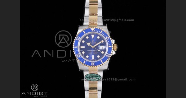 Submariner 116613LB Blue Ceramic 904L Steel/YG RCF 1:1 Best Edition Blue Dial DD3135 184g (Gain Weight)