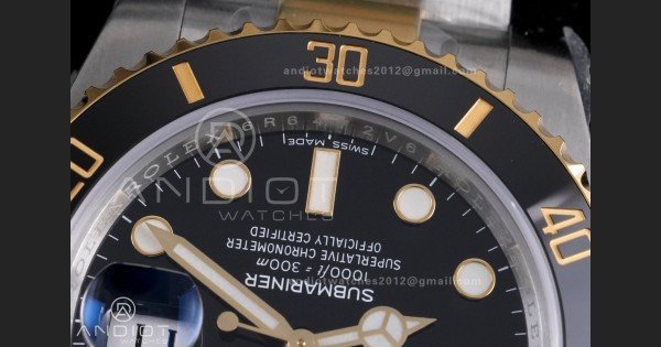 Submariner 116613LN Blue Ceramic 904L Steel/YG RCF 1:1 Best Edition Blue Dial DD3135 184g (Gain Weight) - Image 6