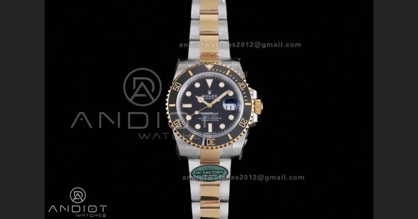 Submariner 116613LN Blue Ceramic 904L Steel/YG RCF 1:1 Best Edition Blue Dial DD3135 184g (Gain Weight)