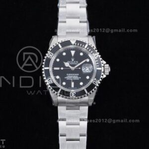 Submariner 16610 LN Black No Rehaut Engraving 904L Steel TMF 1:1 Best Edition on SS Bracelet SH3135