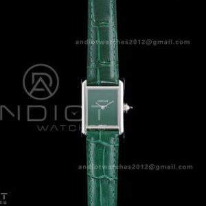 Tank Must 22mm AF SS Best Edition Green Dial On Green Leather Ronda Quartz